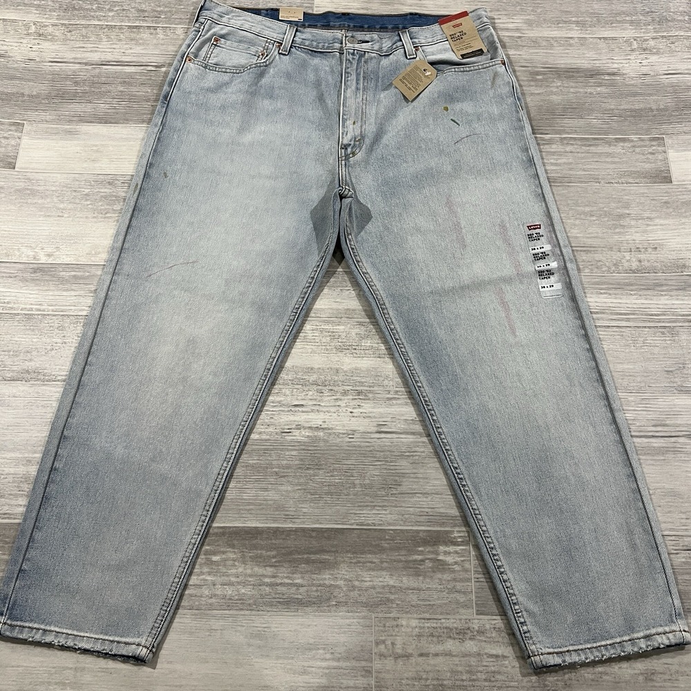 New! Levi's 550 '92 Jeans Relaxed Taper Mens 38X29 Distressed Retro Paint $79.50